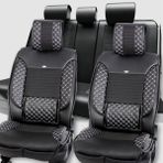 Startcar Fiat Fiorino Lüx Deri Oto Koltuk Kılıfı Ön Arka Takım Siyah Beyaz 2+1 - Siyah - Beyaz