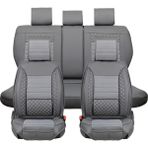 Startcar Geely Familia Uyumlu Deri Oto Koltuk Kılıfı Ön Arka Set Füme Atlas Model Sc
