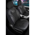 Startcar Mazda Lantis Deri Detaylı Oto Koltuk Kılıfı Ön Arka Set Siyah Beyaz Siena Seri Scr - Siyah - Beyaz