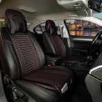 Startcar Peugeot 206 Uyumlu Deri Oto Koltuk Kılıfı Ön Arka Takım Giydirme Tip Siyah Kırmızı Sc - Siyah - Kırmızı