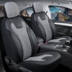 Startcar Renault Kangoo Express 2+1 Deri Detaylı Oto Koltuk Kılıfı Ön Arka Set Füme Siyah Siena Model Scr - Füme - Siyah