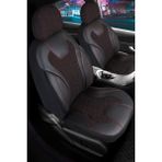 Startcar Renault Kangoo Express 2+1 Deri Detaylı Oto Koltuk Kılıfı Ön Arka Set Siyah Kırmızı Siena Model Scr - Siyah - Kırmızı