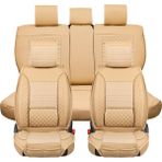 Startcar Seat Toledo Uyumlu Deri Oto Koltuk Kılıfı Ön Arka Set Bej Atlas Model Sc