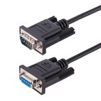 StarTech.com 3 m sıfır modem kablosu RS232, Crossover kablo, Sub DB9 seri COM bağlantı noktası kablosu, seri bağlantı noktası kablo uzatma, DTE cihazları uyumlu, siyah, F/M (9FMNM-3M-RS232-CABLE)
