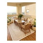 STARTEK Liva Midi Üçlü Rattan Bahçe Ve Balkon Oturma Grubu Kahverengi