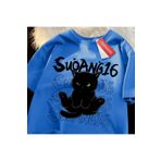 StartMore Y2k Vintage Tişört Tee Eğlenceli siyah kedi baskı japon tarzı