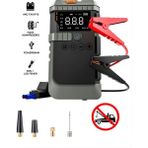 Stary 12000MAH 4'ü 1 Arada Araç Akü Takviye Cihazı - Hava Kompresörü, Kablosuz Jump Starter & Powerbank - GRİ