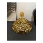 STATİKA HOME İşlemeli ,Aynalı ,Gold Kapaklı Şekerlik, Lokumluk ,Çikolatalık ,Sunumluk, 15 cm
