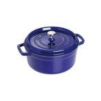 STAUB 24 cm Koyu Mavi Yuvarlak Döküm Tencere
