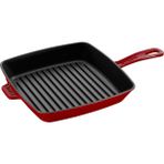 Staub 26 cm Kırmızı Döküm Demir Amerikan Izgara Tava