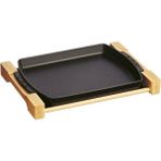 Staub Ahşap Altlıklı Döküm Servis Tabağı 33*23Cm
