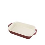 Staub Antik Bakır Seramik Dikdörtgen Fırın Kabı 24 Cm - Kırmızı