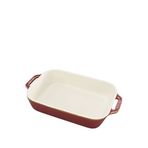 Staub Antik Bakır Seramik Dikdörtgen Fırın Kabı 27 Cm - Kırmızı