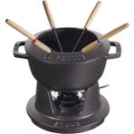 Staub Demir Döküm 10 Parça Siyah Fondü Seti