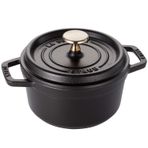 STAUB Dökme Demir Kızartma Tavası/Güveç, Yuvarlak 16 cm, 1,2 L, Siyah