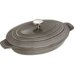 Staub Kapaklı Döküm Servis Tabağı Oval 23 X 17 Cm Grafit Gri