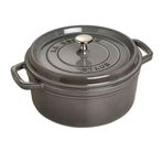 Staub La Cocotte Grafit Gri 24 cm 3,8 lt Yuvarlak Döküm Tencere