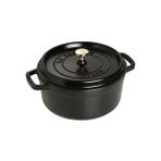 Staub La Cocotte Yuvarlak 24 cm Siyah Döküm Tencere
