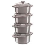 Staub Mini Cocotte Seramik Güveç Seti 4'lü Antik Gri