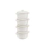 Staub Seramik 4'lü Mini Cocotte Fırın Kabı Seti - Beyaz