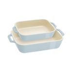 Staub Seramik Fırın Kabı Seti 2'li Açık Mavi