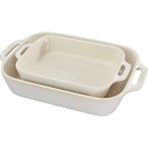 Staub Seramik Fırın Kabı Seti 2'li Fildişi - Beyaz - Bej