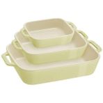 Staub Seramik Fırın Kabı Seti 3 Prç Limon Yeşili - 1025101 - 27 cm