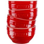 Staub Seramik Kase 4'lü Set Kırmızı 14CM