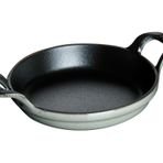 Staub Toz Mini Fırın Kabı, Yuvarlak (12 Cm, 0,25 L İçerisinde Bulunan Mat Siyah Kaplı Tepsi İle) Grafit Grisi