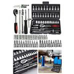Staxx 46 Parça Mini Lokma Takımı Otomatik Cırcırlı 1/4" Wrench Set Yüksek Kalite Cr-v Kombinasyon Alet Set Siyah