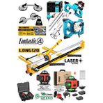 Staxx Fantastic 4'lü Set 120cm Seramik Fayans Kesme Mak + 2'li Vantuz + Boya Karıştırıcı + 16 Satır Lazer Kırmızı