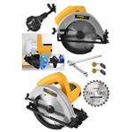 Staxx Metal Çift Dişli Sistem Bakır Motor Ahşap Sunta Kesme Daire Testere Makinesi 1600 Watt Sarı