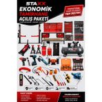 Staxx Power Ekonomik Tamirhane Açılış Paketi 4 Ton Lift 200LT Kompresör Izeltaş Takım Tezgahı Full Servis Seti - Acı Kahverengi
