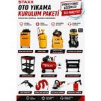 Staxx Power Oto Yıkama Kurulum Paketi 200 Bar Soğuk Yıkama Makinesi 50LT Kompresör Islak Kuru Süpürge Full
