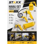 Staxx Power Profesyonel Pnömatik Havalı Takım Seti Oto Yıkama ve Servis Tipi Havalı Alet Seti 5 Parça