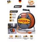 STAXX POWER Şantiye ve Atölye Tipi Metal Ayaklı Makaralı Uzatma Kablosu 20M 3x2.5 mm Seyyar Uzatma