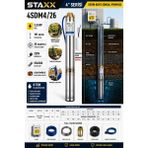 Staxx Power ST4SDM4/26 26 Kademeli Kalem Dalgıç Pompa 191MT Dik Basma 220VMONOFAZ Çelik Şaftlı Derin Kuyu Dalgıç