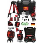 Staxx Power X2 Akülü Uzaktan Kumandalı Hassas 16 Köşe Yeşil Çizgi Lazer Hizalama RED926 Tripot Çantalı Set