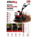 Staxx Xl 63Cc Benzinli Mini Çapa Makinesi 2 Zamanlı 20Hpx Güçlü Şanzımanlı Bahçe Toprak İşleme 19 Kg