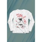 Stay Away From My City Dd Halloween Cadılar Bayramı Uzun Kollu Tişört Baskılı T-Shirt Beyaz