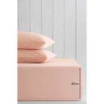 Stay Home %100 Pamuklu Çift Kişilik Lastikli Çarşaf 150X200 + 2 Yastık Kılıfı - 150 x 200 cm - Şeker Pembe