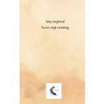 "Stay Inspired. Never Stop Creating." Quaderno a Fogli Bianchi, Formato A5, Medium, 12,7x20,3 - 60 pagine