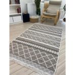 Stay With Love Kilim Çift Taraflı Dokuma Kilim Yıkanabilir Pamuk Dokuma Modern Desenli Kilim Bej-Krem - Bej - Krem - 120 x 180 cm