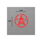 STCKRCO Motor-Araba-Kask İçin Askeri Yıldızlı Kuru Kafa Sticker Etiket 1 adet