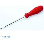 Std 6 x 150 mm Düz Tornavida - 6 x 150 cm - Kırmızı