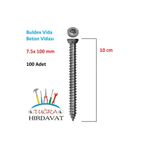 Std Buldex Vida 7.5x100 Dübelsiz T30 Torx Buldeks Vida 10 Cm 100 Adet