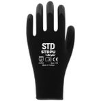 Std Standart Işçi Eldiveni, Pu Touch, Siyah, Pu Kaplı Polyester, Ce En 388/420, 3121X, No:7 - Renkli