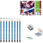 Steadtler Eskiz Başlangıç Seti 1 + Dereceli Kalem + A5 Defter + Dağıtıcı Set + Silgi + Açacak + Hamur Silgi - Karışık-Çok Renkli - standart