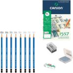 Steadtler Eskiz Başlangıç Seti 9 + Dereceli Kalem + A5 Defter + Dağıtıcı Set + Silgi + Açacak + Hamur Silgi - Karışık-Çok Renkli - standart