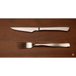 Steak çatal bıçak Paslanmaz Çelik Biftek Bıçağı ve Çatal Seti, Parlak Gümüş, 2 Parça, Sofra Takımı